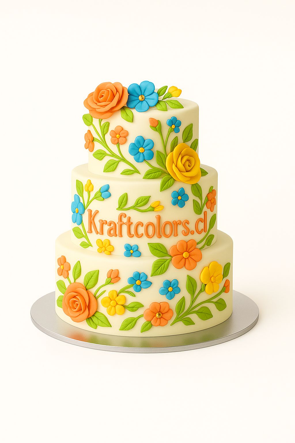 Base O Bandeja de Carton Para Torta Redonda De 40Cm Plateada De 3mm Grosor | Kraftcolors