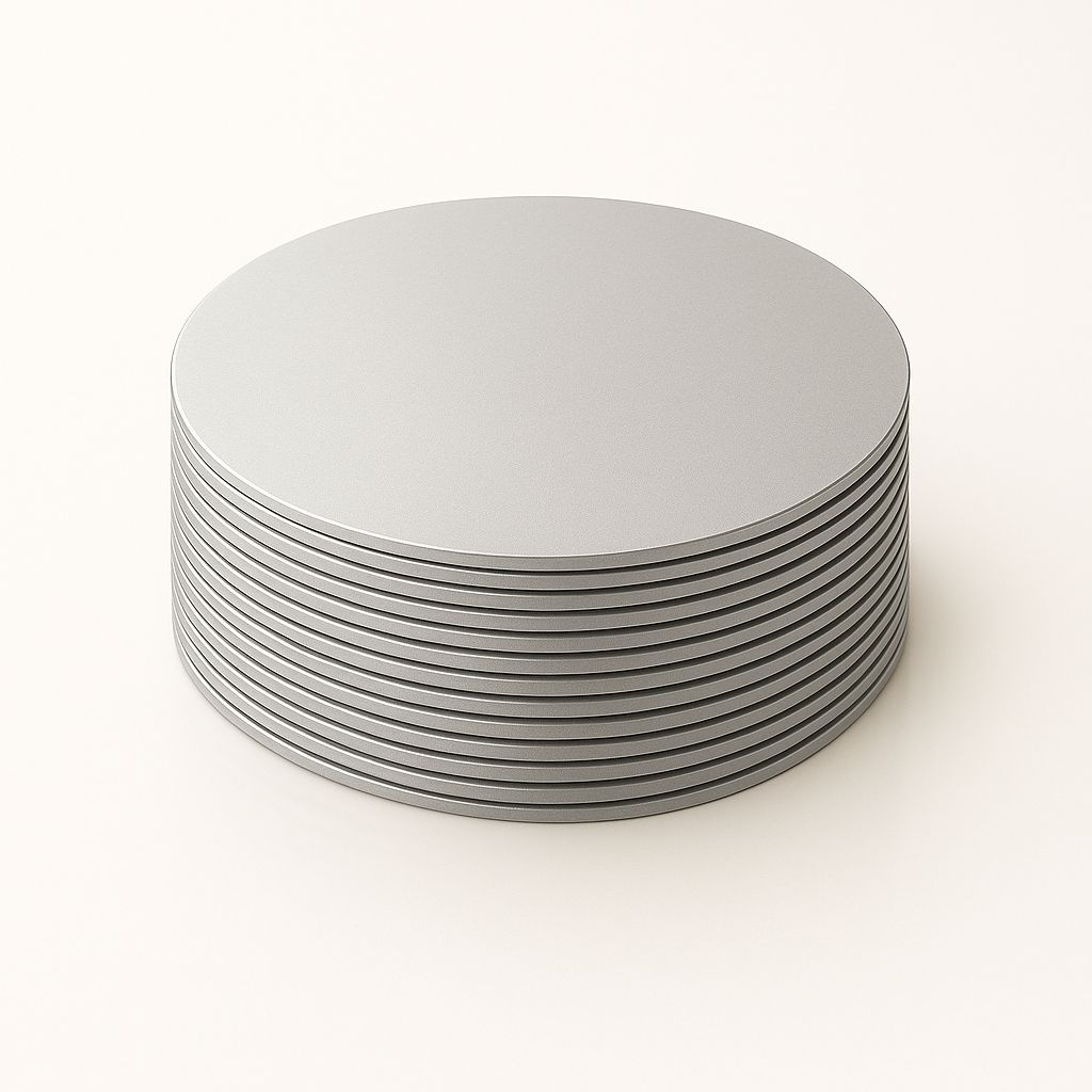 Bases O Bandeja de Carton Para Torta Redonda De 25Cm Plateada De 3mm Grosor | Pack 12 | Kraftcolors