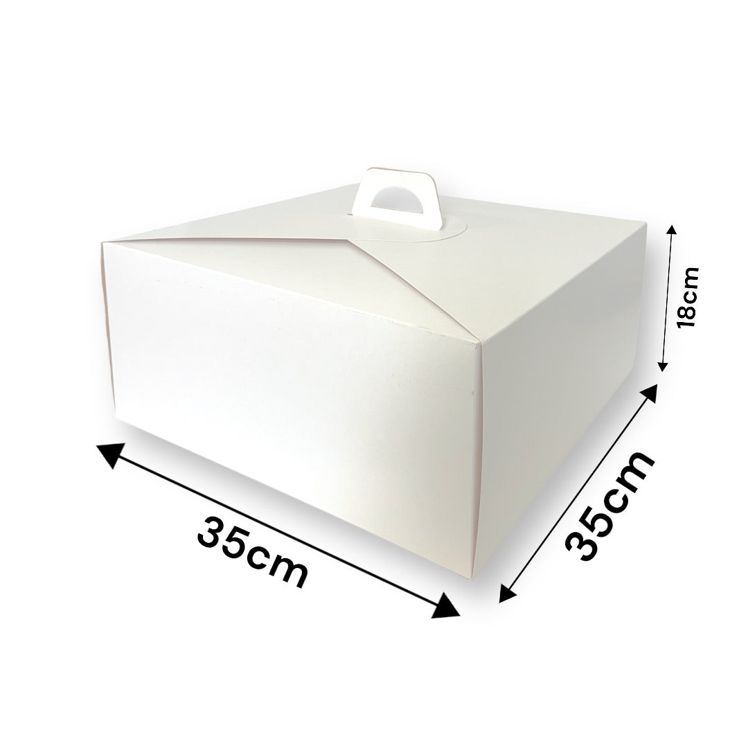 Caja Para Torta Alta 35x35x18 cm Blanca/Reverso Cafe Reversible | Pack 10 | Kraftcolors