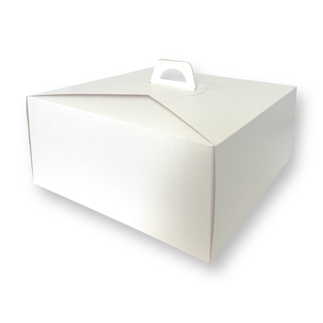Caja Para Torta Alta 40x40x18 cm Blanca/Reverso Cafe Reversible | Pack 10 | Kraftcolors