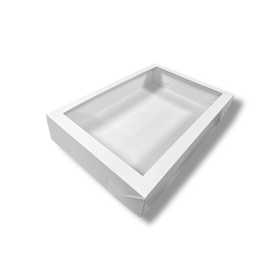 Caja con Visor para Cocteleria Canapes Dulces Picoteo 40x28x6 cm | Pack 10 | Kraftcolors