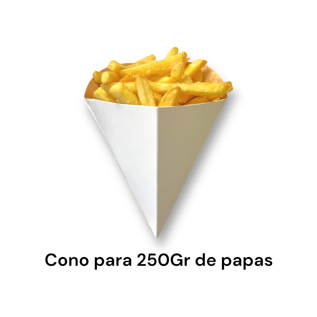 Estuche O Cono Para Papas Fritas Nuggets Churros Grande | Kraftcolors