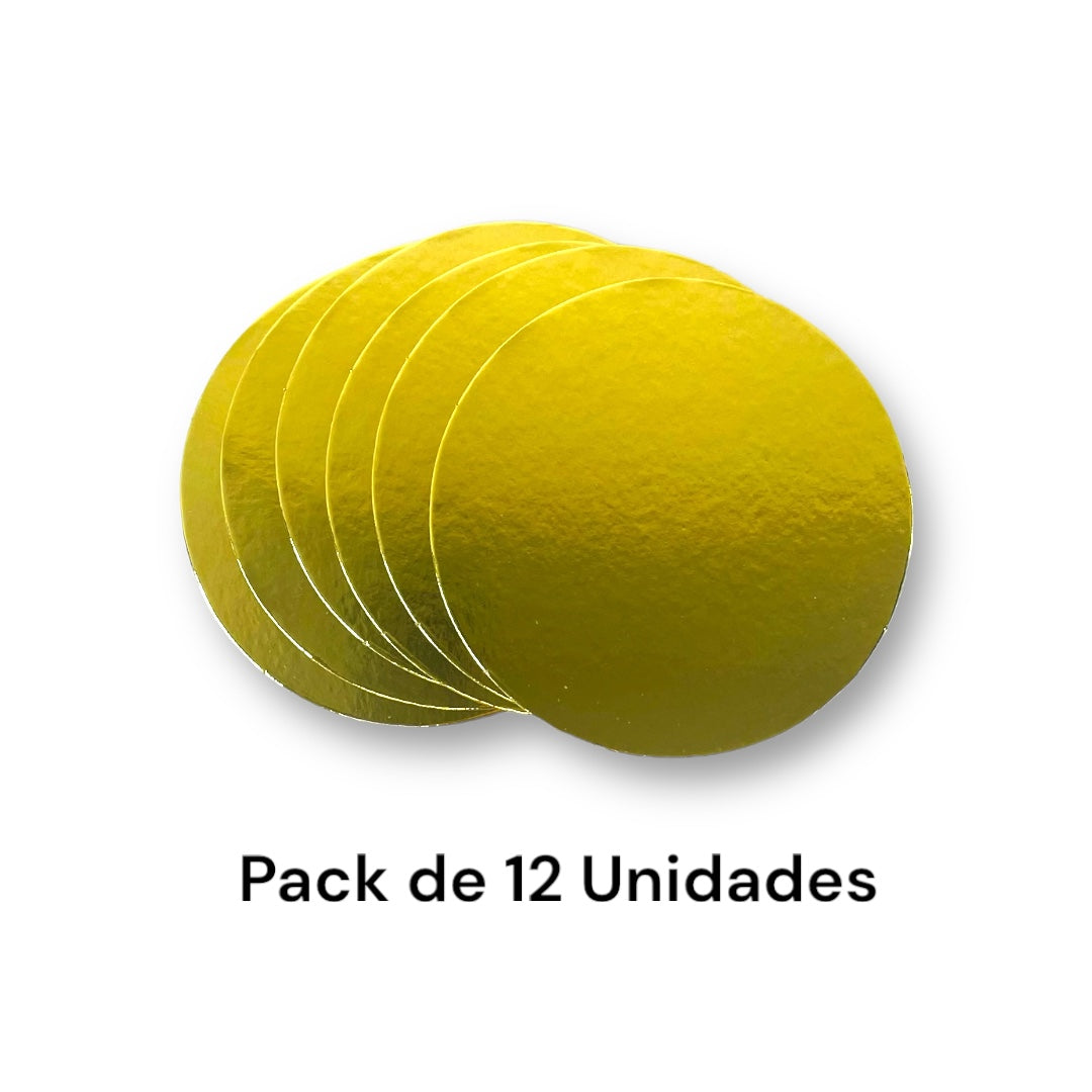 Bases O Bandeja Para Torta Redonda 35Cm Dorada De 2mm Grosor | Kraftcolors