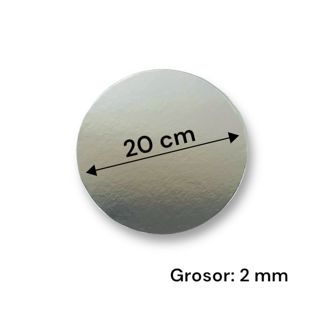 Bases O Bandeja Para Torta Redonda De 20Cm Plateada De 2mm Grosor | Kraftcolors