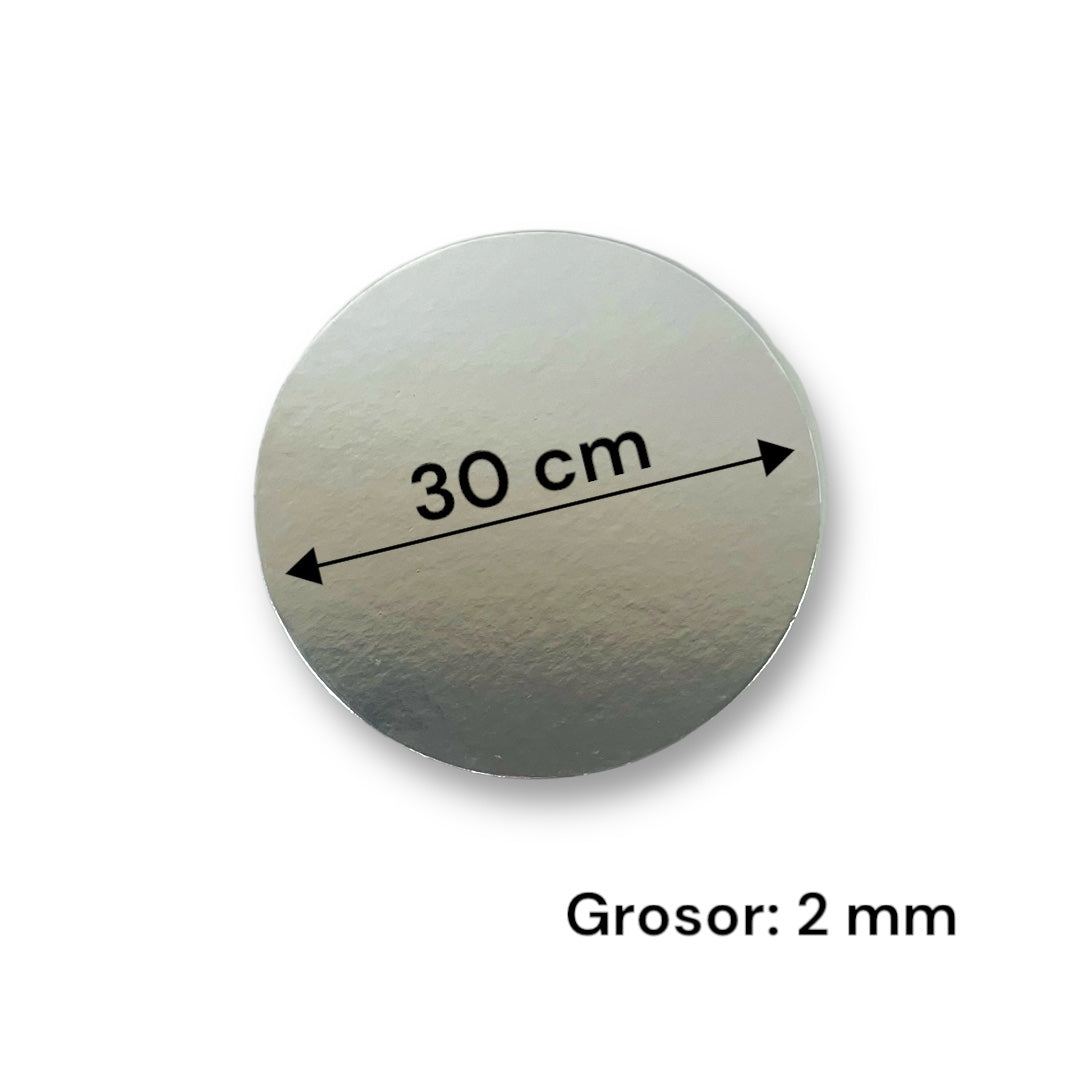 Bases O Bandeja Para Torta Redonda De 30Cm Plateada De 2mm Grosor | Kraftcolors
