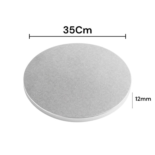 Bandeja o Base para Torta Redonda De Plumavit De 35Cm Plateada De 12mm Grosor | Kraftcolors