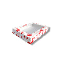 Caja para alfajores con visor diseño corazones rojos | Pack 10 unidades | KraftColors Chile