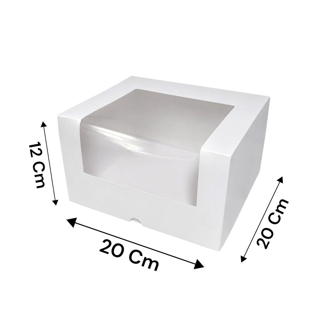 Caja Para Torta Con Visor Corrido Amplio 90° Transparente Pack 10 Cajas Pastelería Chile Kraftcolors
