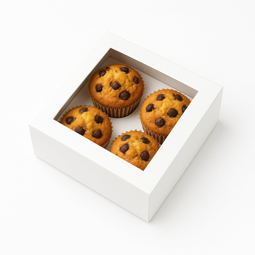 Caja para con Visor 4 Cupcakes | 17x17x8 cm | Pack 10 | Kraftcolors