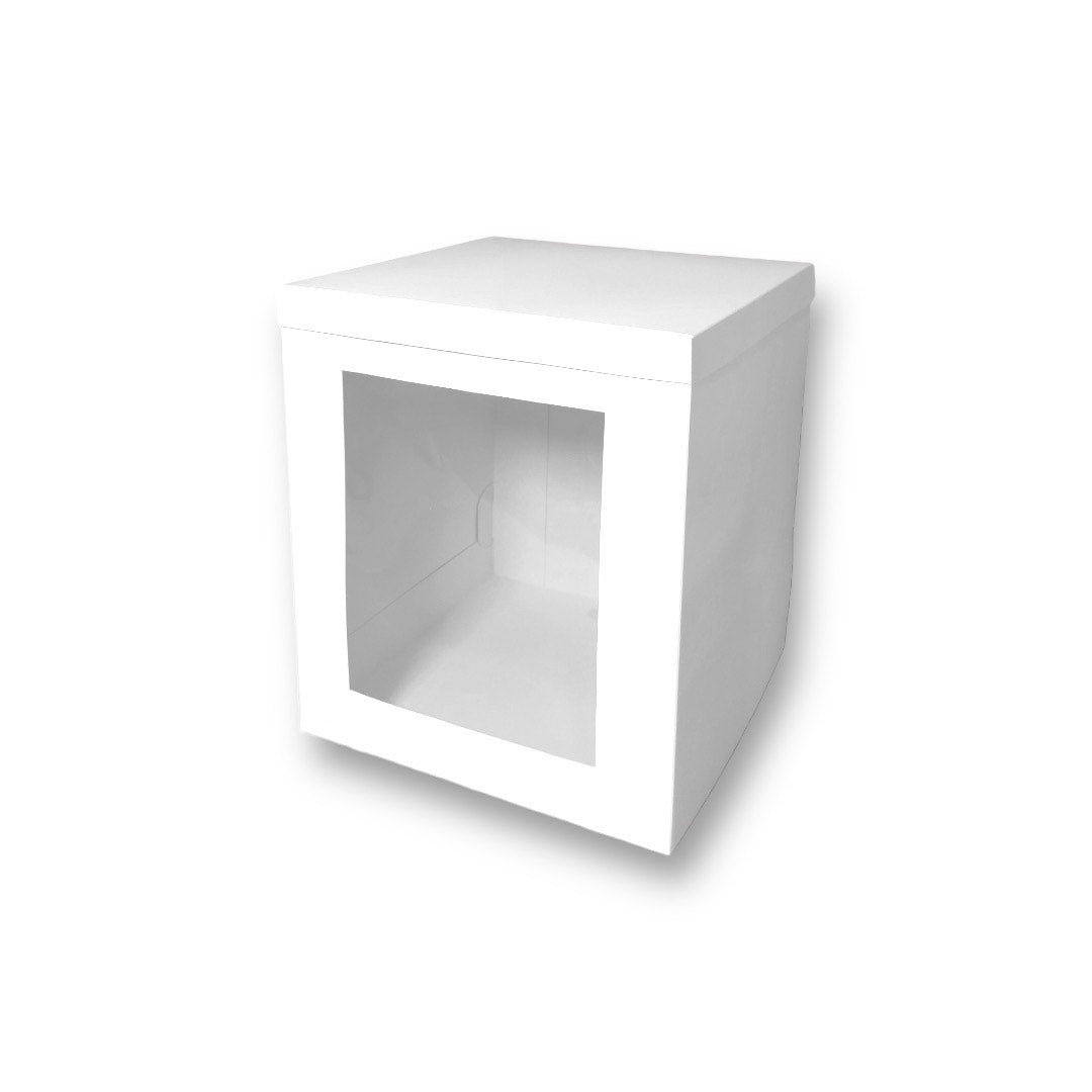 Caja con Visor para Torta Alta Mediana 26x26x30 cm | Pack 5 | Kraftcolors