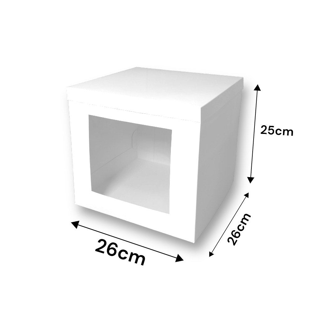 Caja con Visor para Torta Alta Pequeña 26x26x25 cm | Pack 5 | Kraftcolors