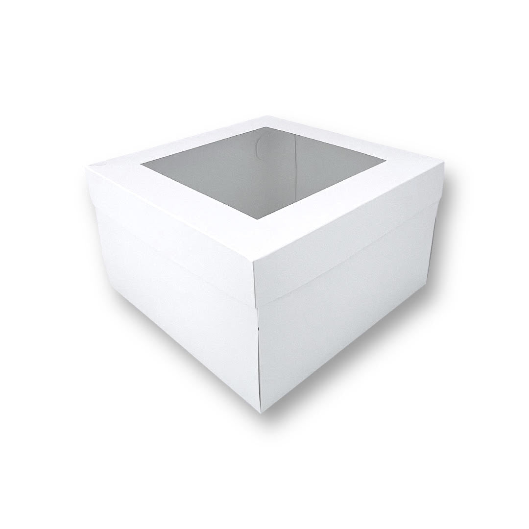 Caja con Visor Para Torta Baja Grande | 31x31x15 cm | Pack 10 | Kraftcolors
