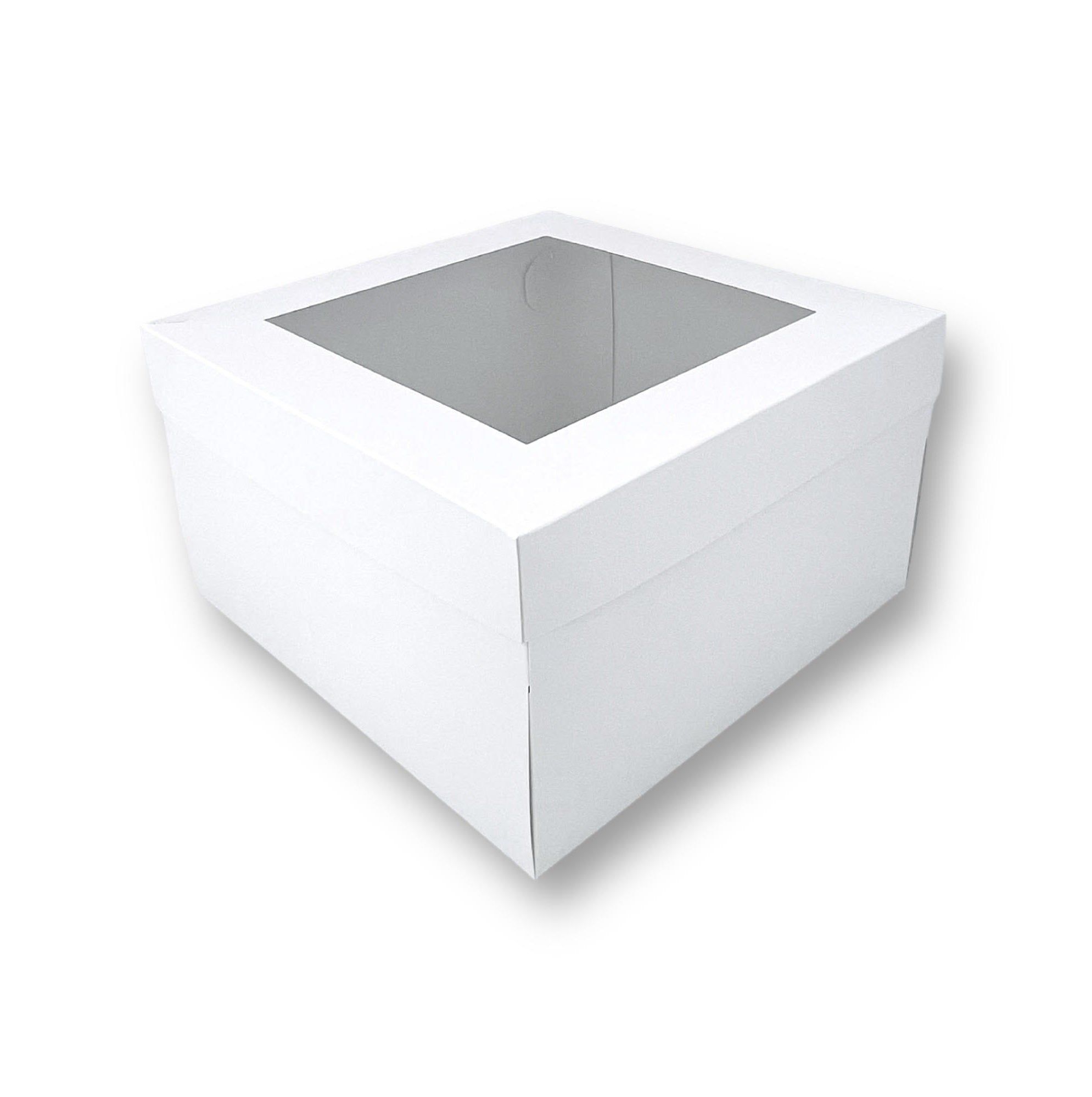 Caja con Visor Para Torta Baja Mediana 26x26x15 cm | Pack 10 | Kraftcolors