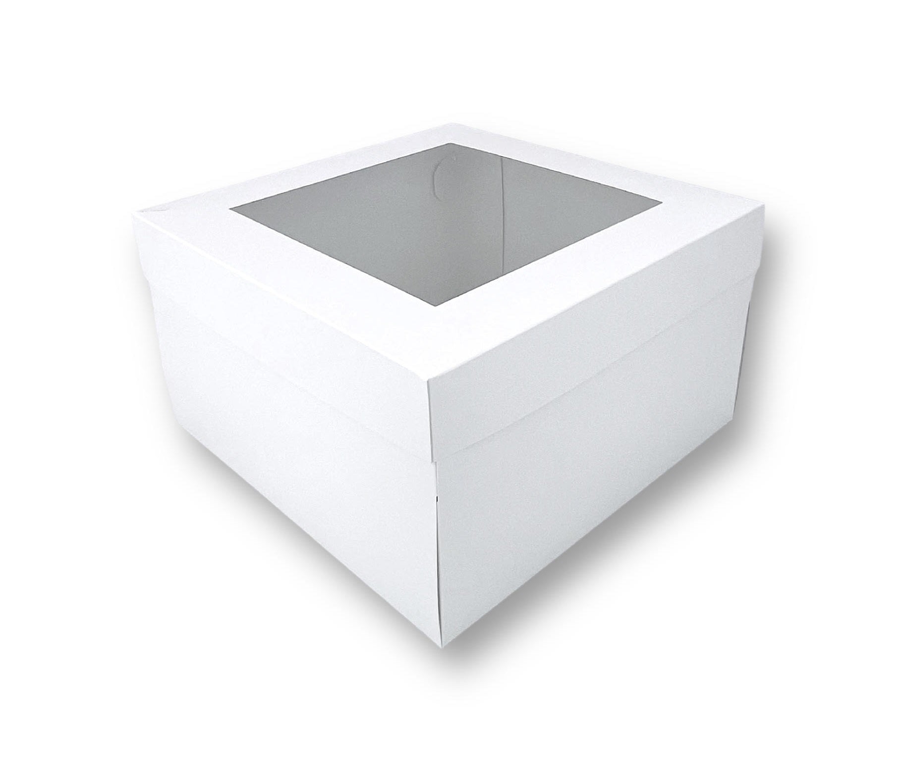 Caja con Visor Para Torta Baja Pequeña | 21x21x14 cm | Pack 10 | Kraftcolors